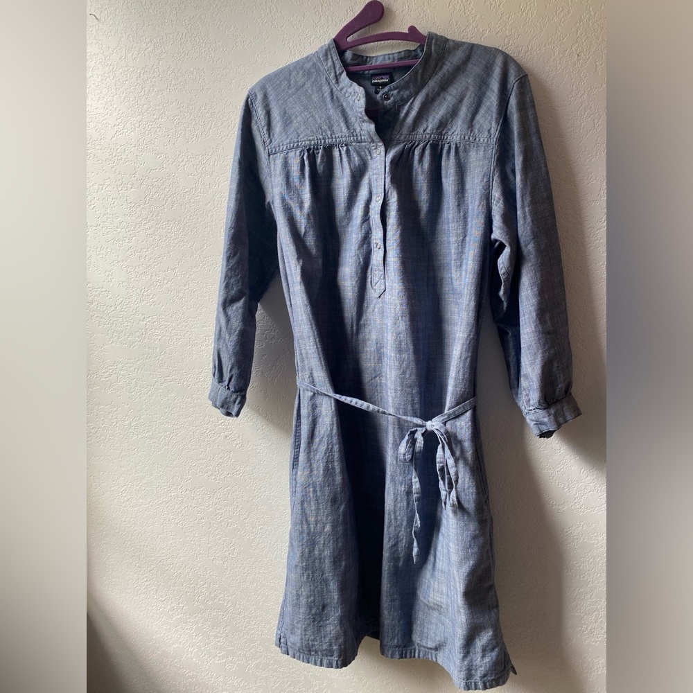 Patagonia W’s Settler’s Dress, Chambray, Size 6